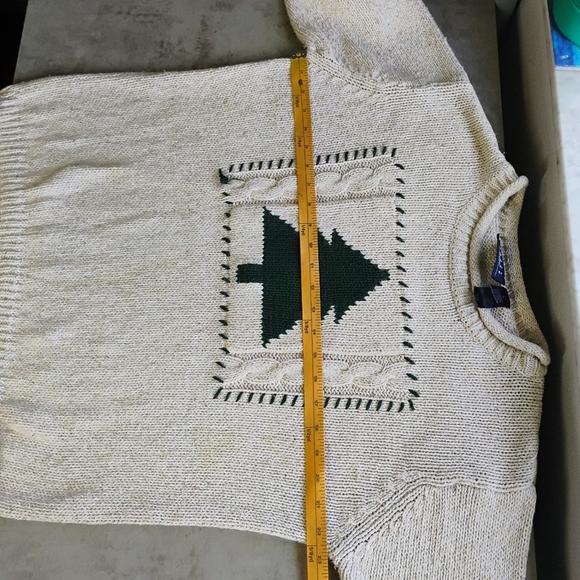 Vintage Crazy Horse Maine State Pine Tree Sweater Fisherman Knit Large Roll Neck - Picture 12 of 13